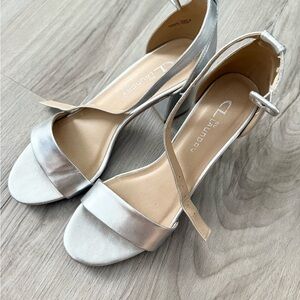Silver block heels by CL by Laundry Size 7